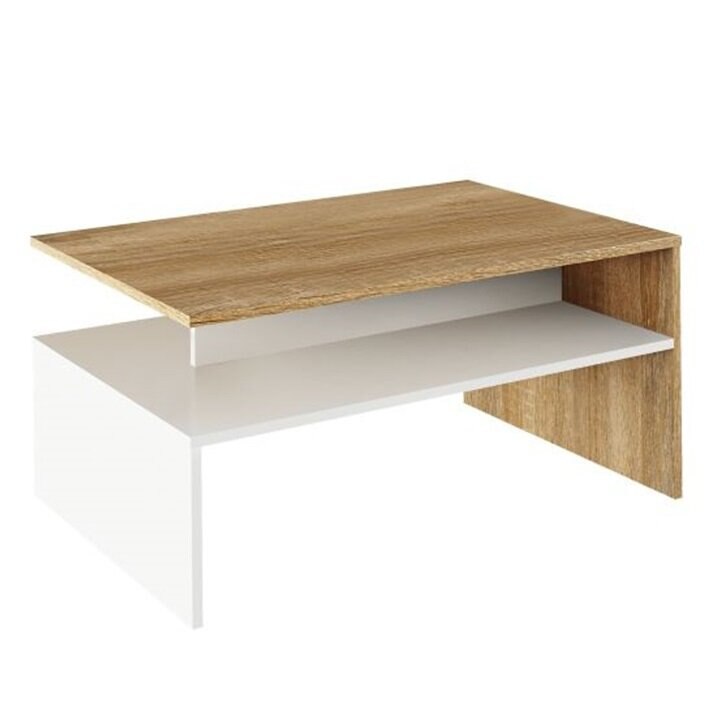 Masuta de cafea design modern,Sani Damoli 90x43x60 cm Stejar/Alb