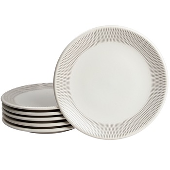 Set 6 farfurii desert cu design modern, Cesiro, Ø 20 cm, Alb Pur decorat cu model diamant Set 6 farfurii desert cu design modern, Cesiro, Ø 20 cm, Alb Pur decorat cu model diamant