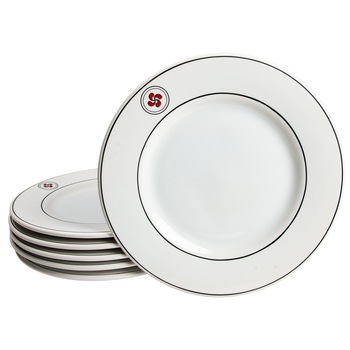 Set 6 farfurii desert cu design modern, Cesiro, Ø 20 cm, Alb Pur decorat cu model elice Set 6 farfurii desert cu design modern, Cesiro, Ø 20 cm, Alb Pur decorat cu model elice