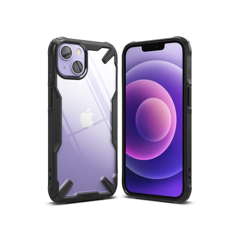 Husa Spate Premium Ringke Fusion X Compatibila Cu iPhone 13, Transparenta Cu Rama Neagra