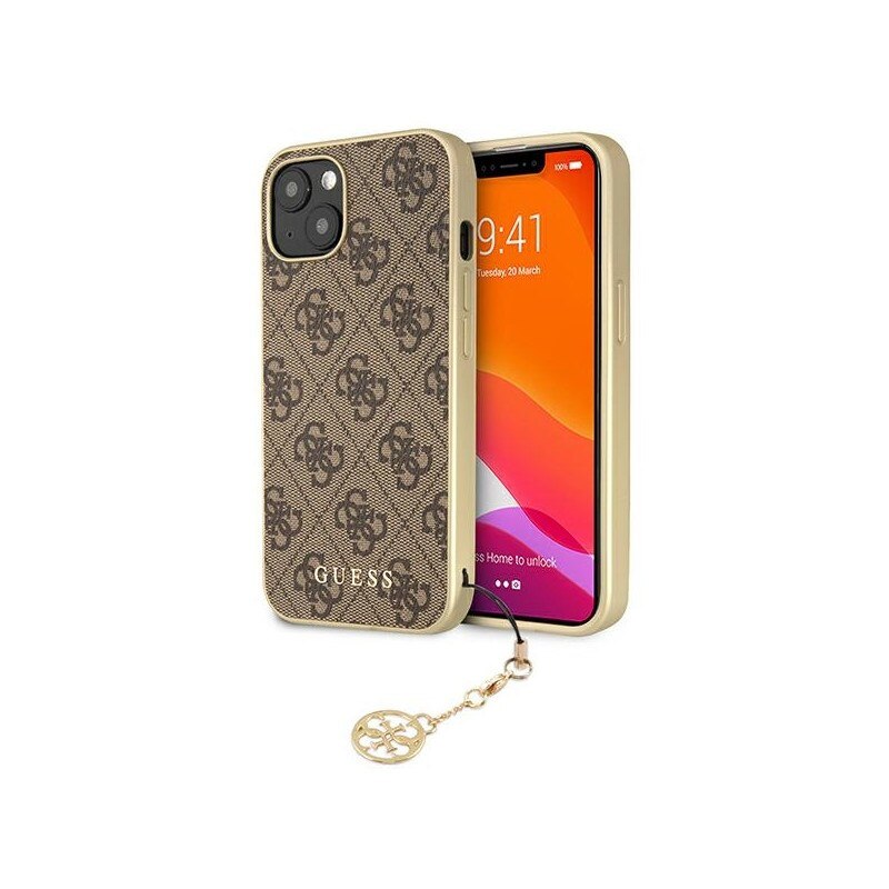 Husa Spate Guess Compatibila Cu iPhone 13, Colectia Charms, Maro - 39033446