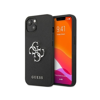 Husa Spate Guess Compatibila Cu iPhone 13, Colectia Saffiano 4G Metal Logo, Negru - 9024086 Husa Spate Guess Compatibila Cu iPhone 13, Colectia Saffiano 4G Metal Logo, Negru - 9024086