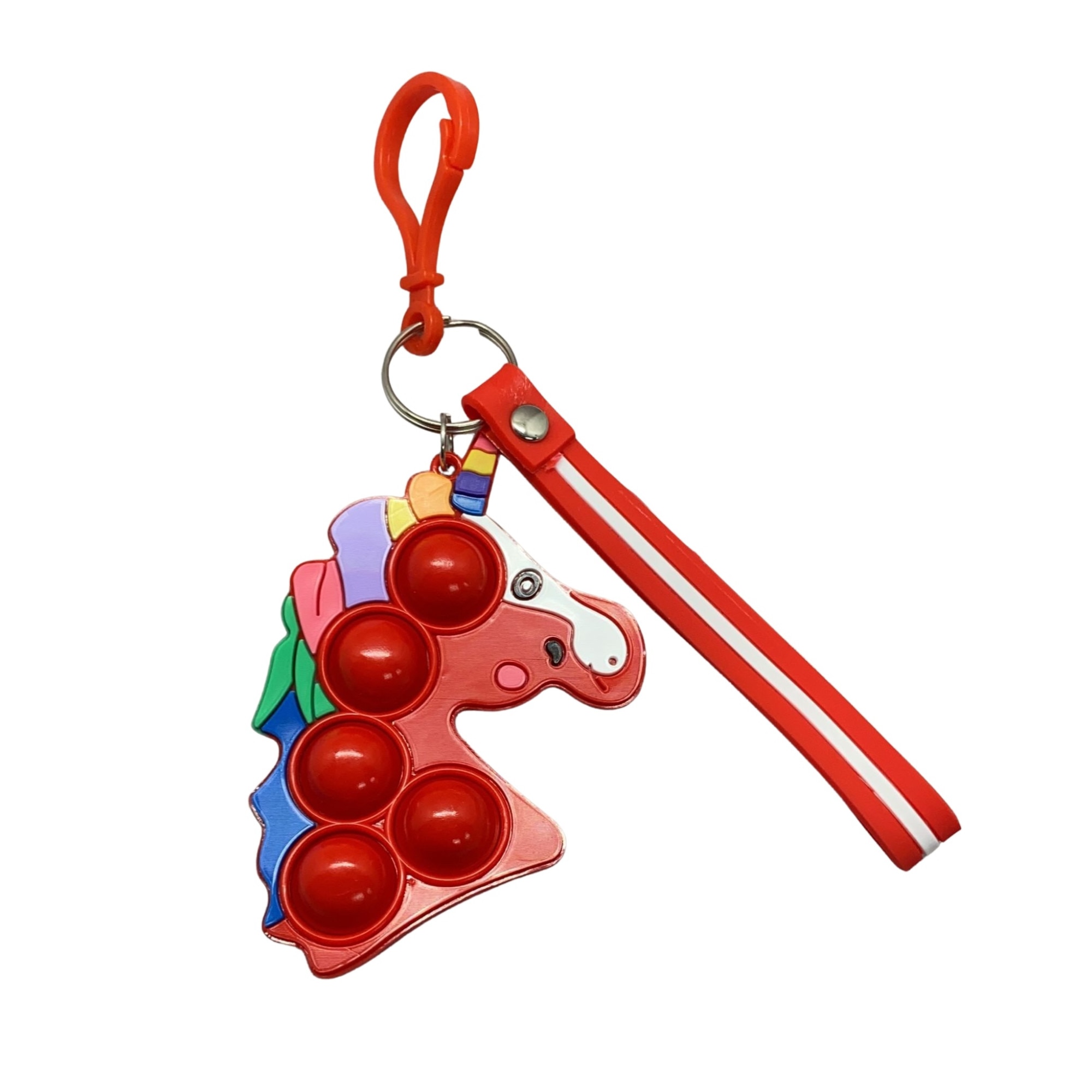 Jucarie antistres din silicon, Flippy, Pop It Now and Flip It, Simple Dimple, Breloc, Unicorn, Rosu