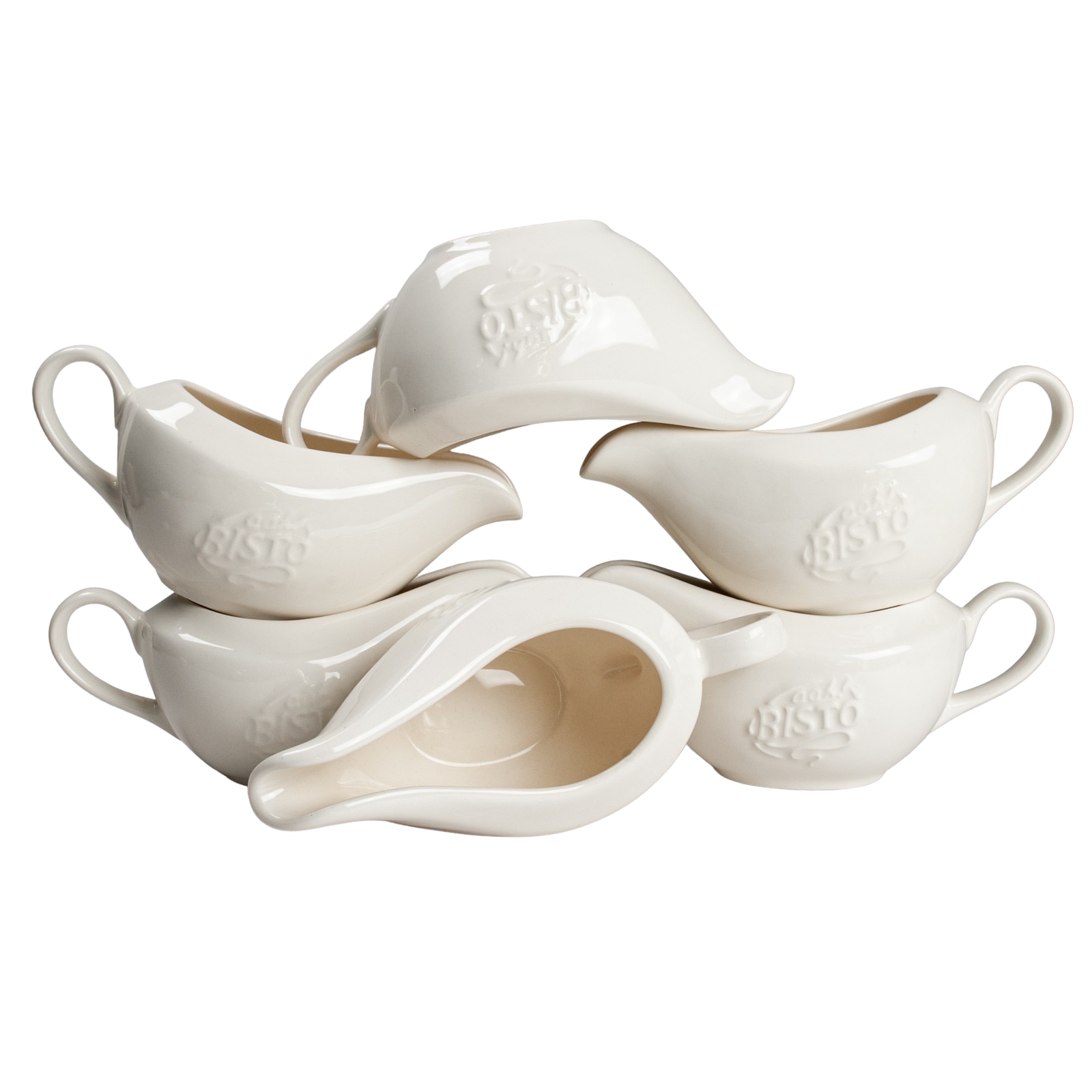 Set 6 latiere elegante, Cesiro, 300 ml, Crem Ivoire