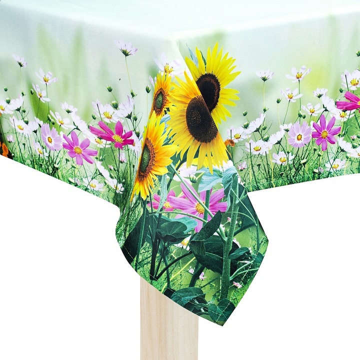 Jedeka Milano SunFlowers Asztalterítő, Poliészter, 140 x 220 cm, Többszínű