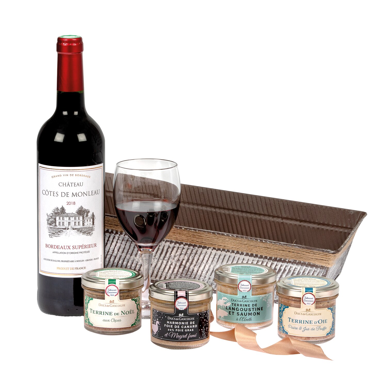 Cos cadou L'incontournable cu terine si vin pentru Craciun si Sarbatori, Ducs de Gascogne, 5 produse