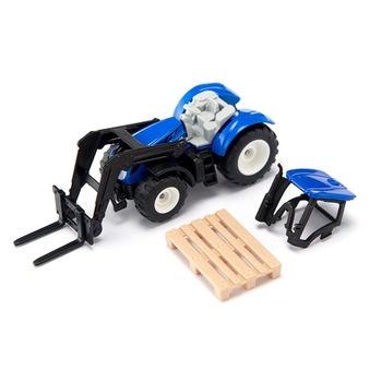 Tractor Siku New Holland cu palet Tractor Siku New Holland cu palet