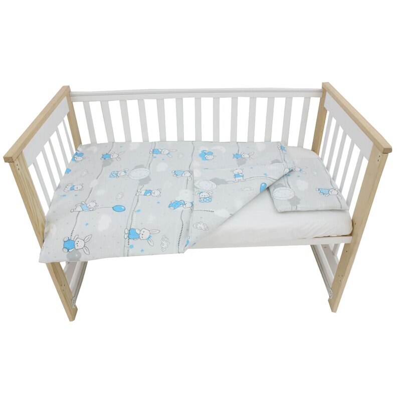 Set lenjerie, Prichindel, flanel, 3 piese, Ursuleti si iepurasi,120x60 cm