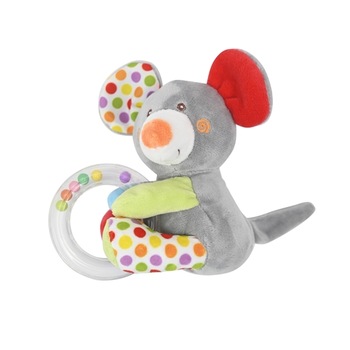 Jucarie Lorelli de Plus cu Inel si Bilute Zornaitoare Soricel 11 cm Jucarie Lorelli de Plus cu Inel si Bilute Zornaitoare Soricel 11 cm