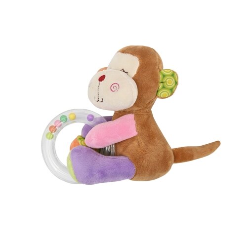 Jucarie Lorelli de Plus cu Inel si Bilute Zornaitoare Maimutica 11 cm