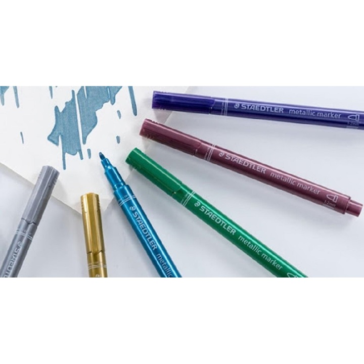 Маркер Staedtler Metallic, об връх, 1-2 mm, лилав