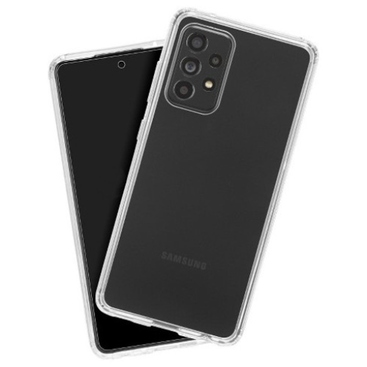 Силиконов кейс PhonePlusBG, за Samsung Galaxy A52/A52S 4G/5G, Плътен силикон 2mm, Защита около камерата, Прозрачен