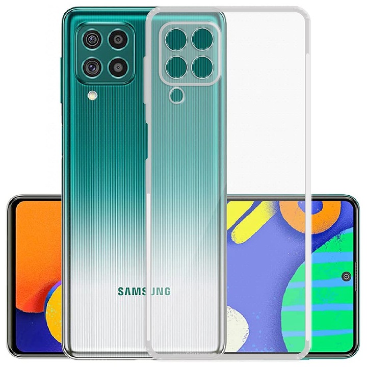Силиконов кейс PhonePlusBG, за Samsung Galaxy A22 4G, Плътен силикон 2mm, Защита около камерата, Прозрачен