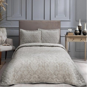 Set de lux cuvertura 230x250 cm si 2 fete de perna 50x70 cm, TAC, Linda Bej Set de lux cuvertura 230x250 cm si 2 fete de perna 50x70 cm, TAC, Linda Bej