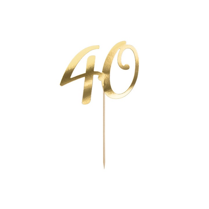 Arany 40 éves jubileumi tortadísz 20,5 cm