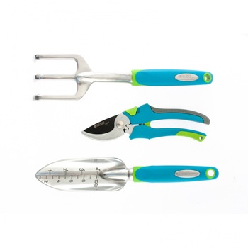 Set unelte gradina cu foarfeca, aluminiu turnat, 3 piese Set unelte gradina cu foarfeca, aluminiu turnat, 3 piese