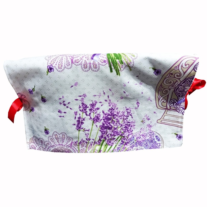 Husa scaun MCF traditional lavanda bumbac prindere laterala 25x40cm