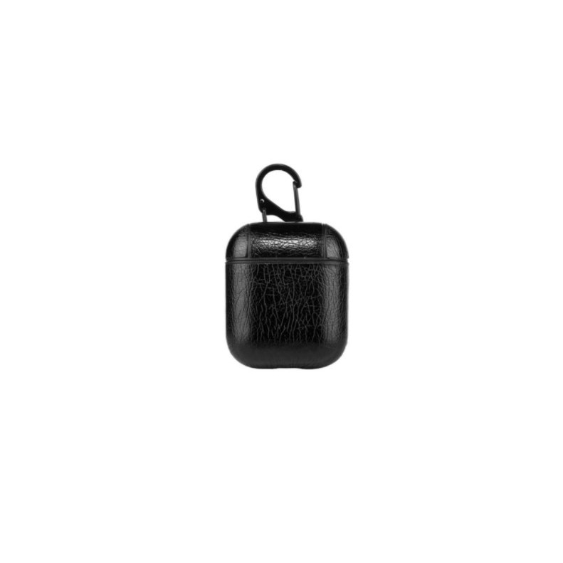Husa din piele pentru casti, compatibila cu Apple AirPods, Negru