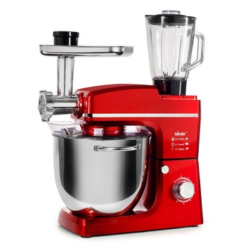 Mixer cu bol din inox Biovita MB-1500SET-10L, 1500W, Bol 10L inox, 6 Viteze, cu Tocator si Blender, Rosu Mixer cu bol din inox Biovita MB-1500SET-10L, 1500W, Bol 10L inox, 6 Viteze, cu Tocator si Blender, Rosu