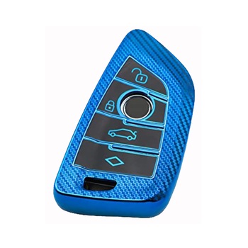 Husa Cheie Smartkey BMW 3/4 Butoane Seria G Albastra TPU Carbon Husa Cheie Smartkey BMW 3/4 Butoane Seria G Albastra TPU Carbon