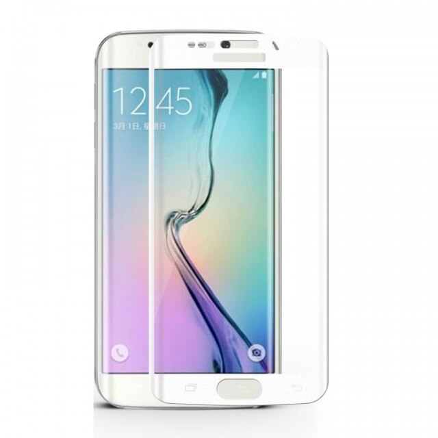 Folie de protectie plastic Full Face pentru Samsung Galaxy S7 Edge, margini curbate, alb