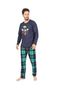 Pijama barbat maneca lunga pantaloni lungi,100% bumbac, imprimeu Snow, Blumarin Pijama barbat maneca lunga pantaloni lungi,100% bumbac, imprimeu Snow, Blumarin