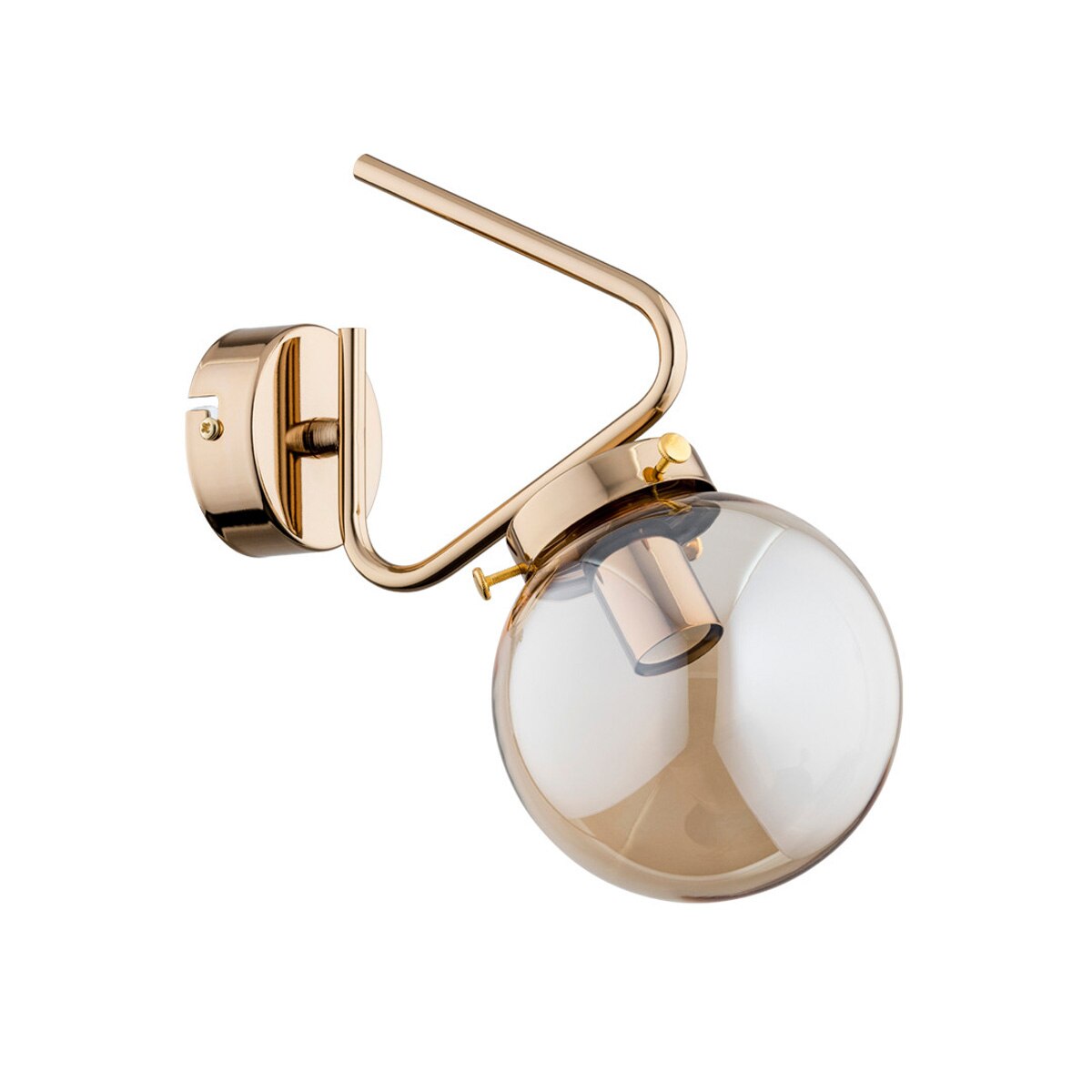 Aplica KINJA Klausen, 1xE14, Metal, Sticla, Auriu, Ambra, IP20