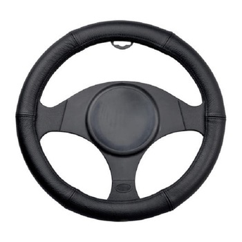 Husa pentru volan, Metru Patrat, din piele, de culoare neagra, M, 37-39 cm Husa pentru volan, Metru Patrat, din piele, de culoare neagra, M, 37-39 cm