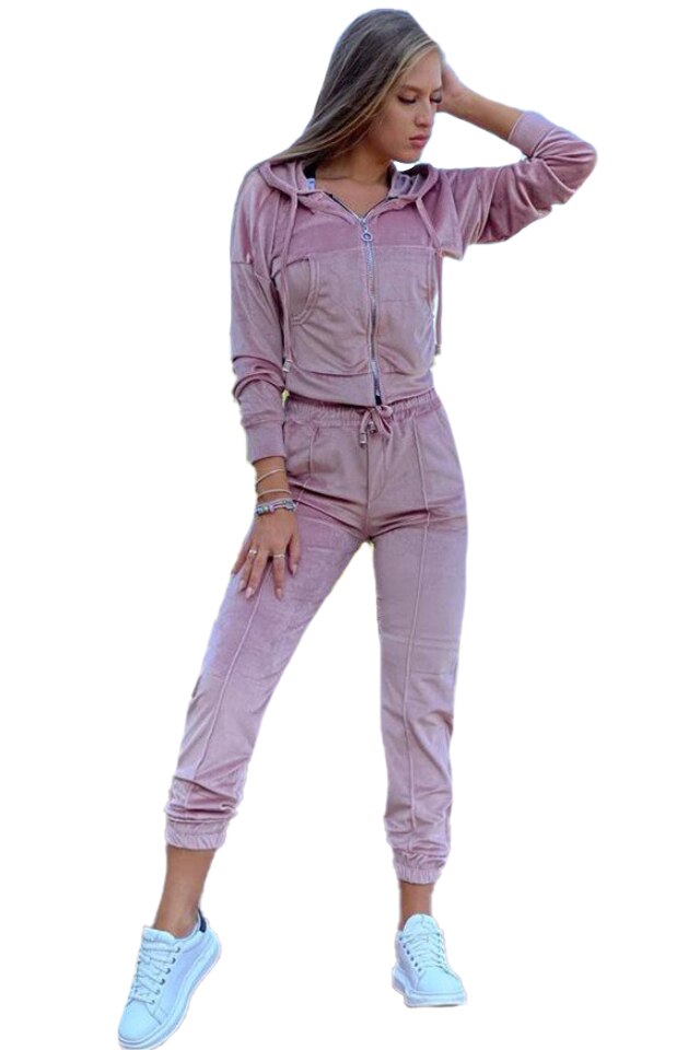 Trening de catifea Rosa ,Rose Beige, Marime universala S/M