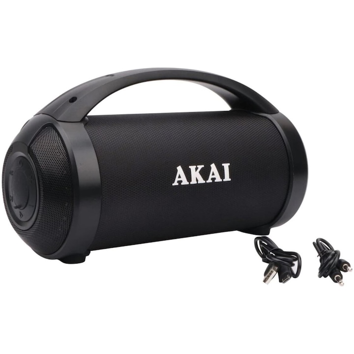 AKAI ABTS-21H Hordozható hangszóró, 6.5W, Bluetooth, FM rádió, USB, Fekete