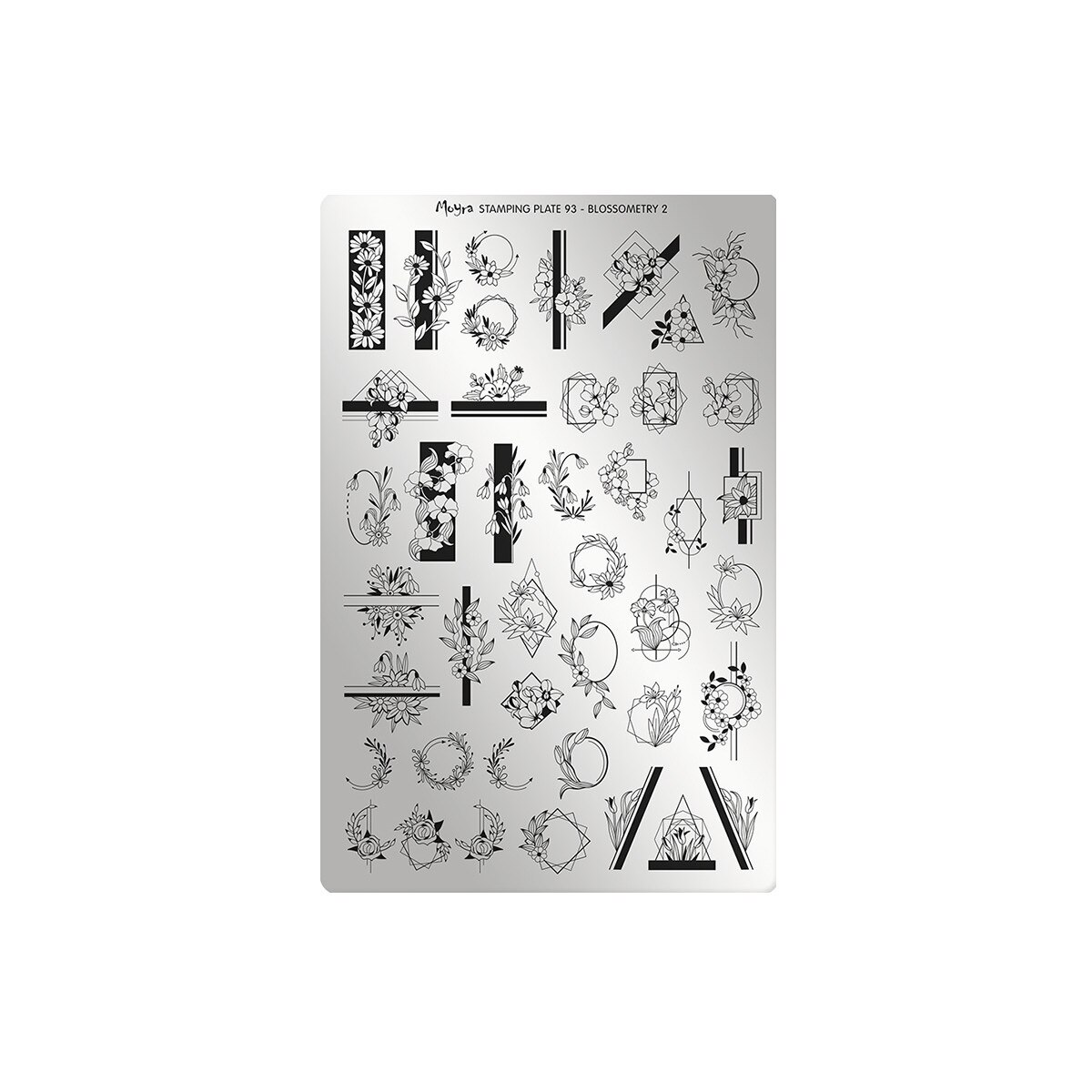 Matrita pentru stampila Moyra, 093, Blossometry 2, Gri-negru
