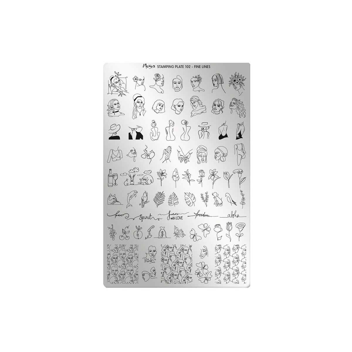 Matrita pentru stampila Moyra, 102, Fine lines, Gri-negru