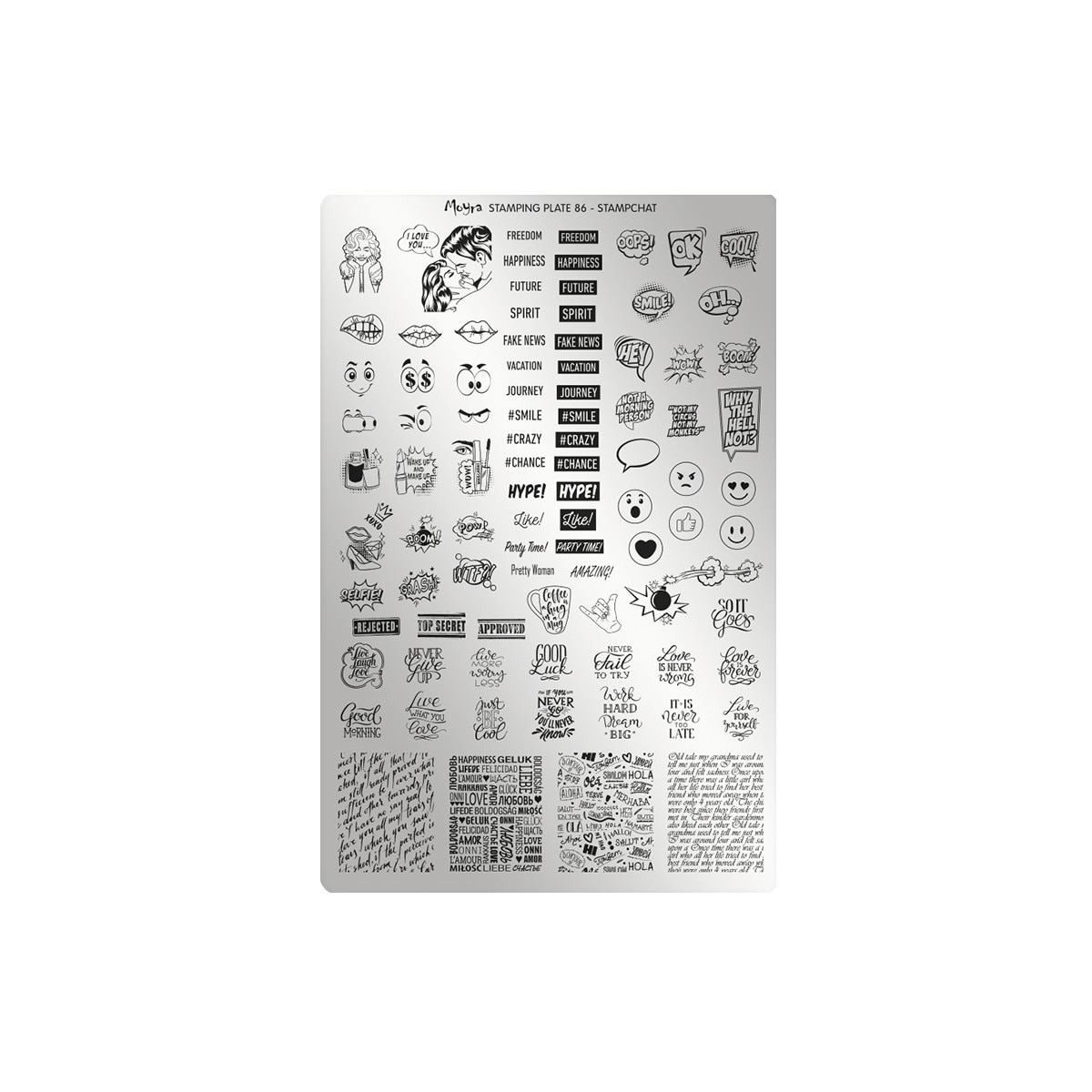 Matrita pentru stampila Moyra, 086, Stampchat, Gri-negru