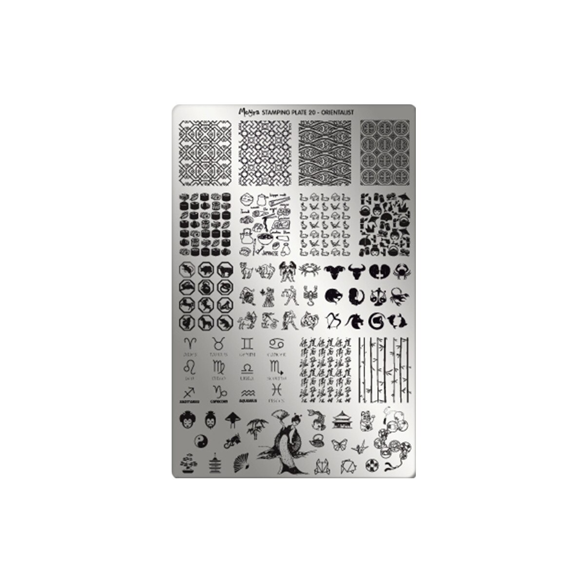 Matrita pentru stampila Moyra, 020, Orientalist, Gri-negru