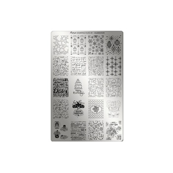 Matrita pentru stampila Moyra, 009, Celebration, Gri-negru Matrita pentru stampila Moyra, 009, Celebration, Gri-negru