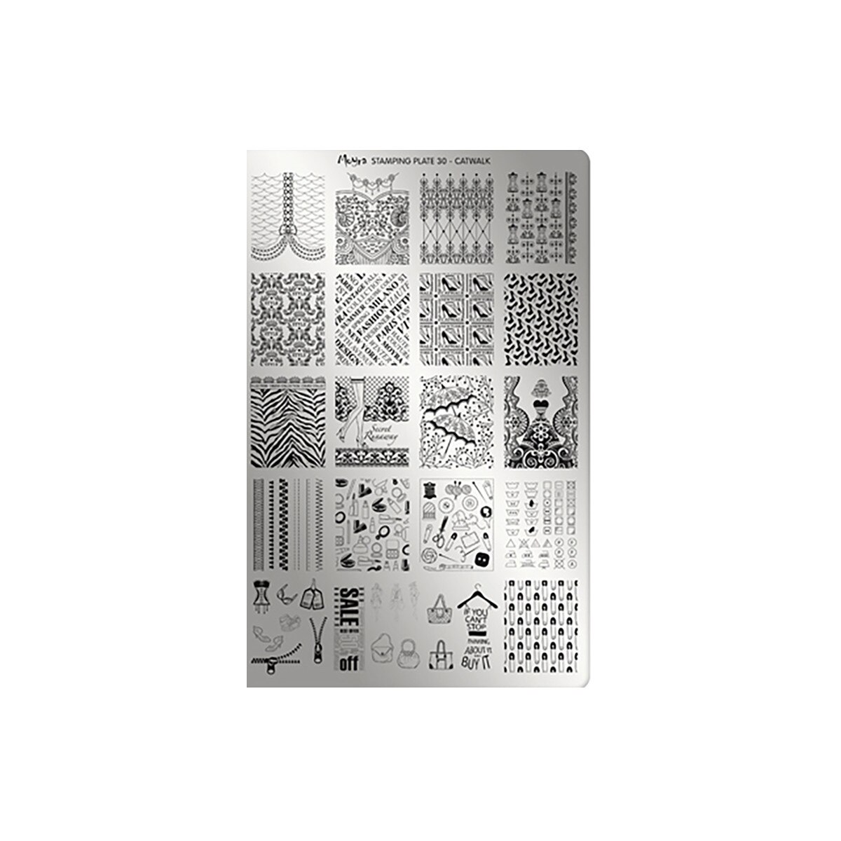 Matrita pentru stampila Moyra, 030, Catwalk, Gri-negru