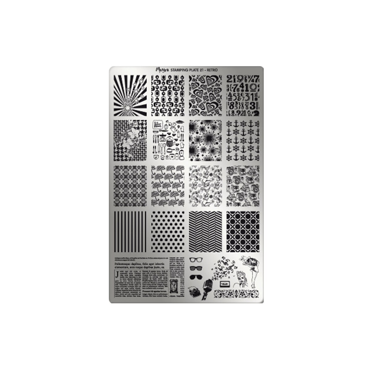 Matrita pentru stampila Moyra, 021, Retro, Gri-negru