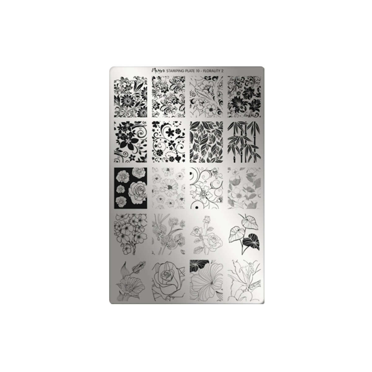 Matrita pentru stampila Moyra, 010, Florality Two, Gri-negru