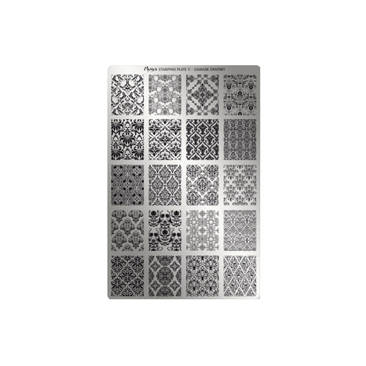 Matrita pentru stampila Moyra, 011, Damask Drapery, Gri-negru