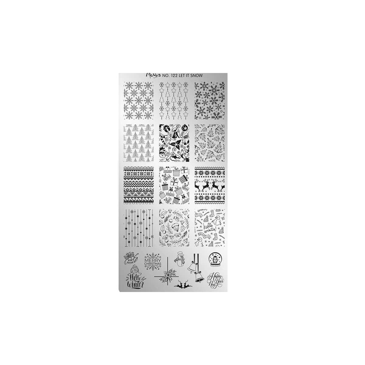 Matrita pentru stampila mini Moyra, 122, Let it snow, Gri-negru