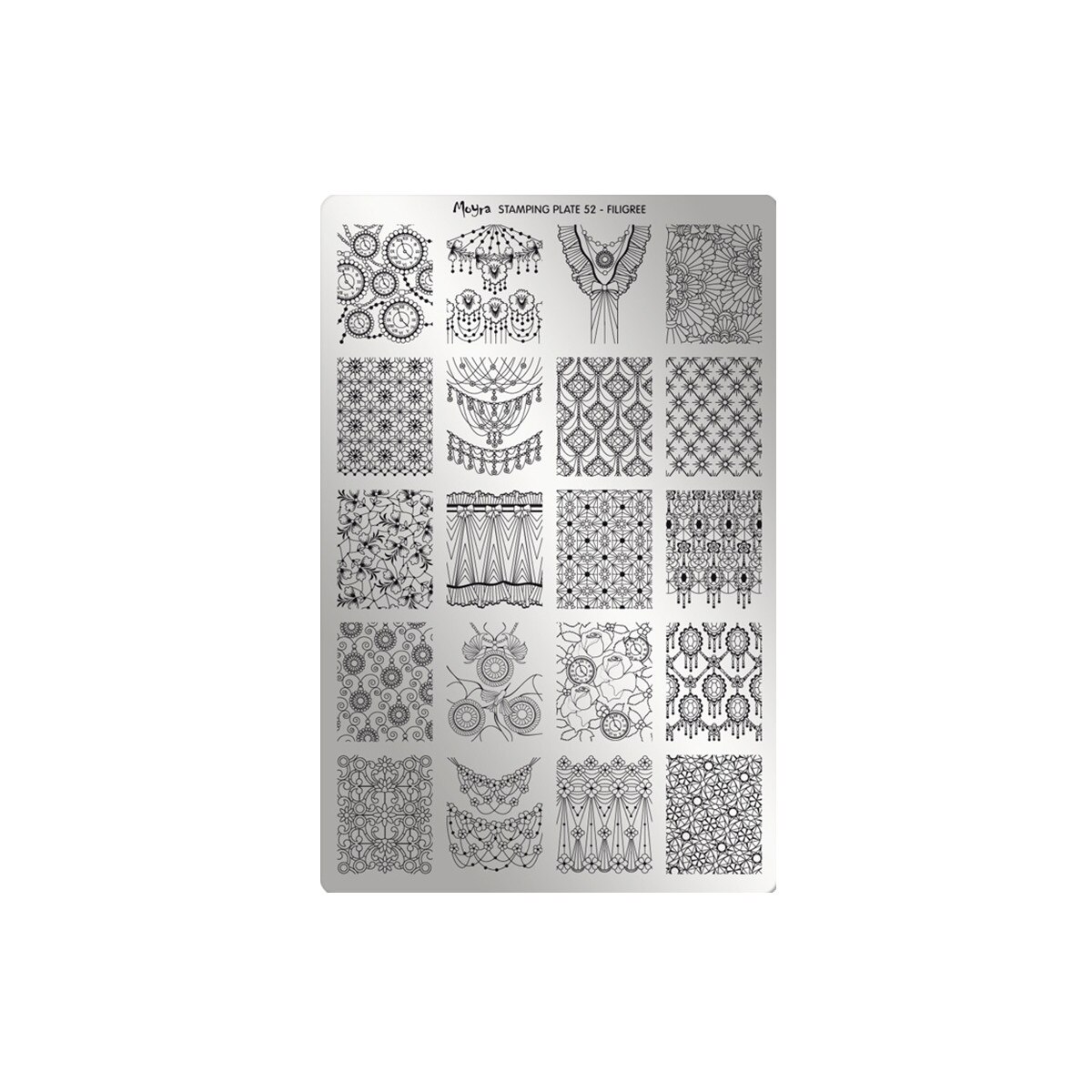 Matrita pentru stampila Moyra, 052, Filigree, Gri-negru