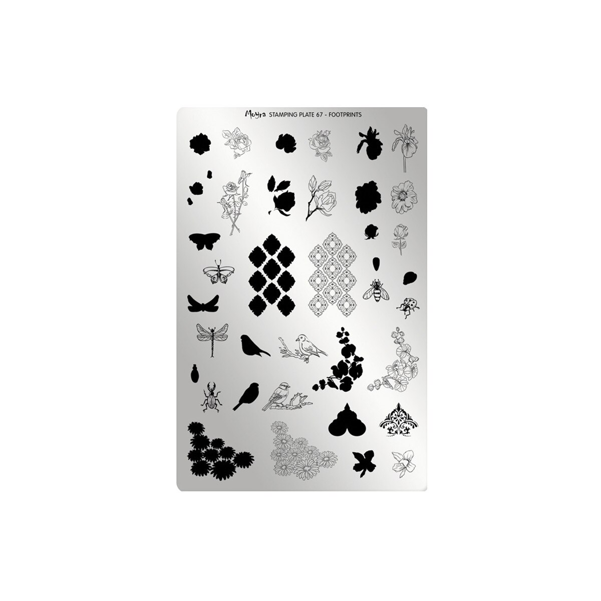 Matrita pentru stampila Moyra, 067, Footprints, Gri-negru