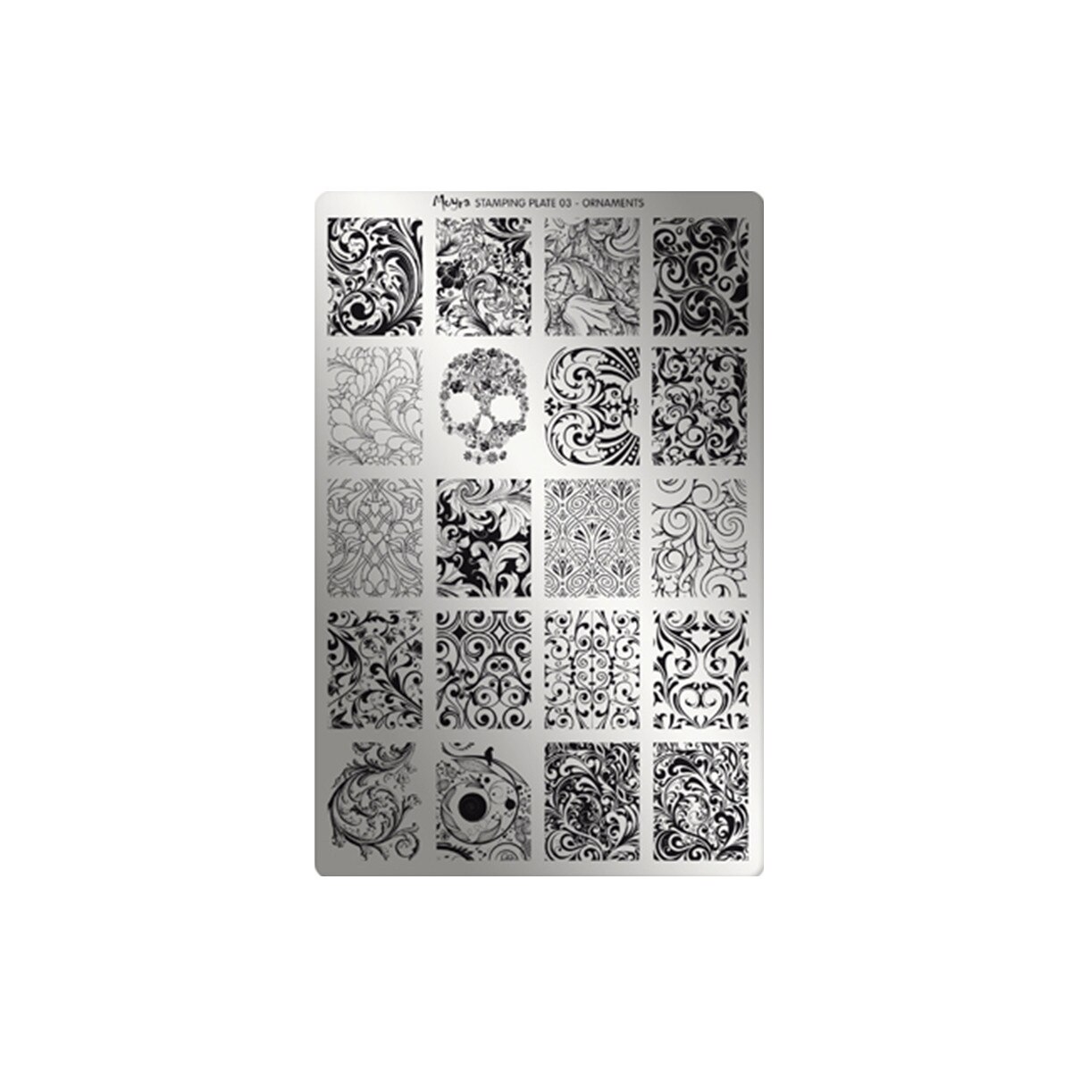 Matrita pentru stampila Moyra, 003, Ornaments, Gri-negru