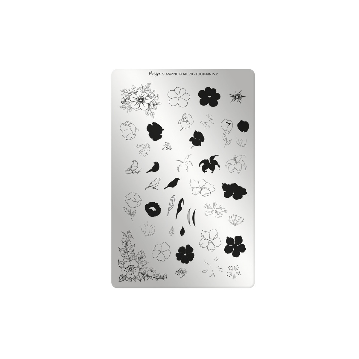 Matrita pentru stampila Moyra, 070, Footprints 2, Gri-negru