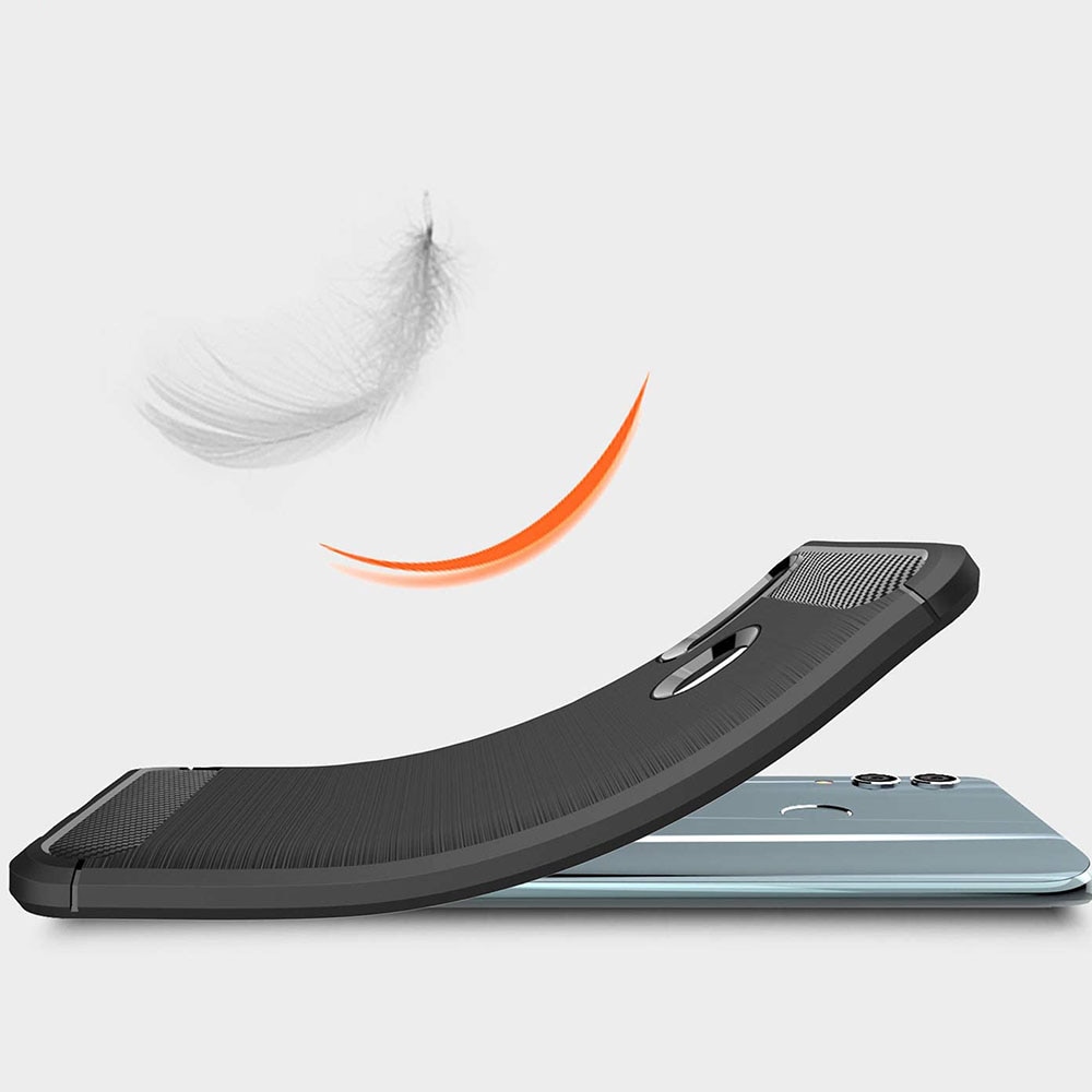 Husa protectie Mat-Tech compatibila cu Huawei P smart 2019 / Honor 10 Lite, Textura Carbon, Finisaj Mat, Anti-Shock, Anti-Fingerprint, Rezistenta la impact, Negru