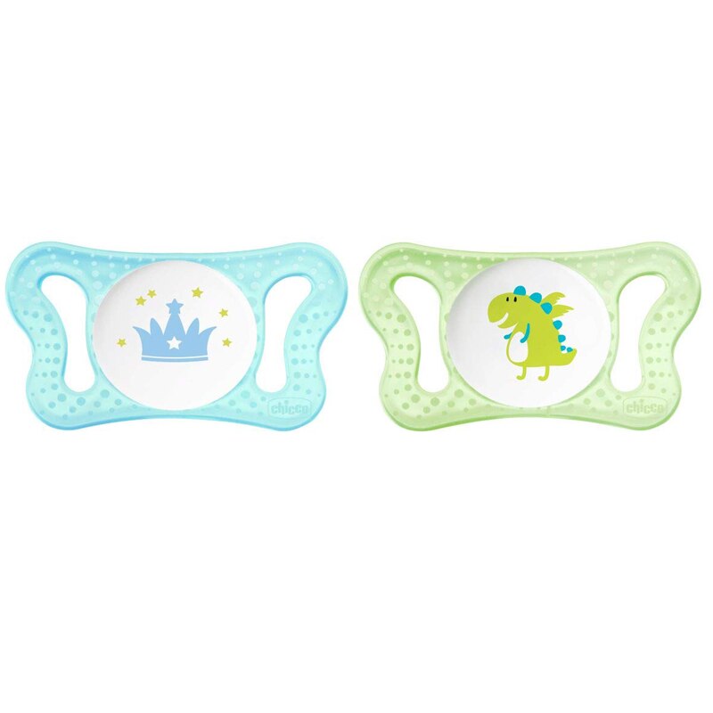 Set 2 suzete din silicon Chicco Physio Forma 069538A, Multicolor 0-2 luni