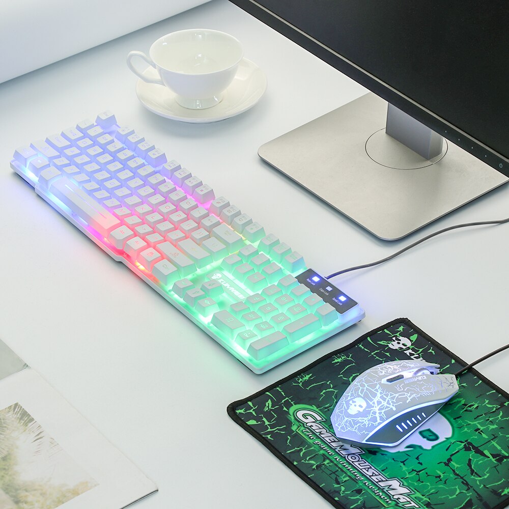 Kit Tastatura Si Mouse Gaming Iluminare Rgbzggzerg Alb Emag Ro