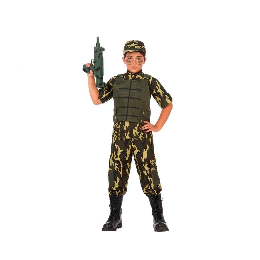 Costum carnaval baieti Soldat camuflaj cu vesta,3-4ani