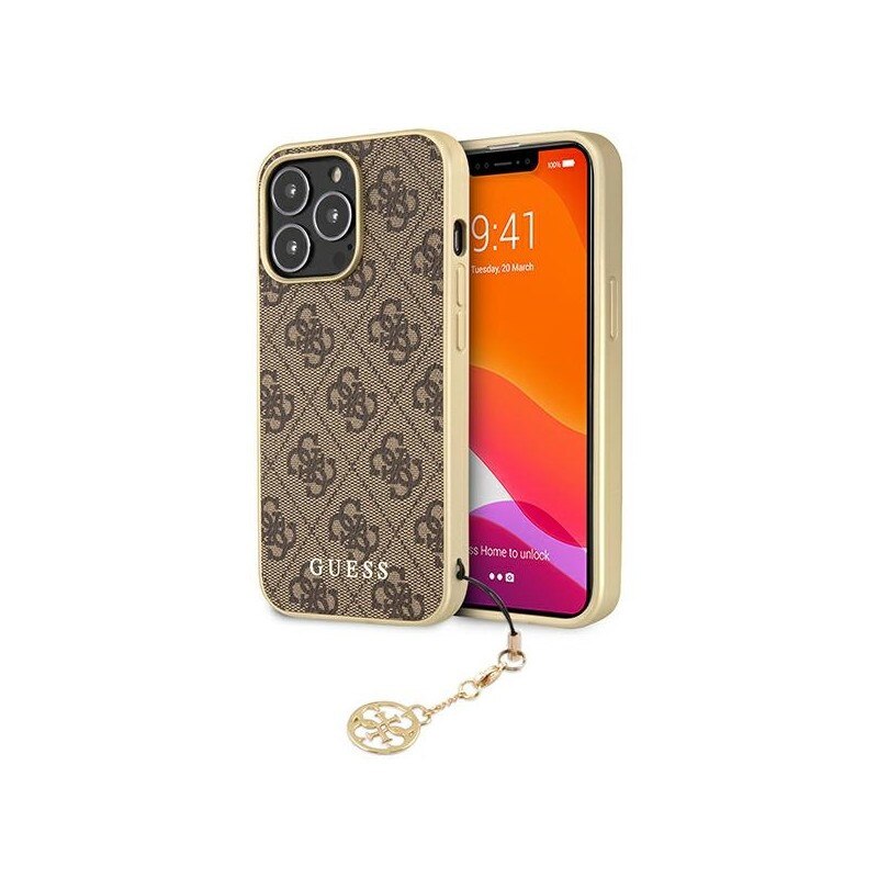 Husa Spate Guess Compatibila Cu iPhone 13 Pro, Colectia Charms, Maro - 9033453