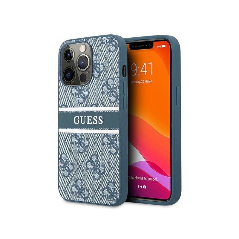Husa Spate Guess Compatibila Cu iPhone 13 Pro Max, Colectia Stripe Albastru - 9023744